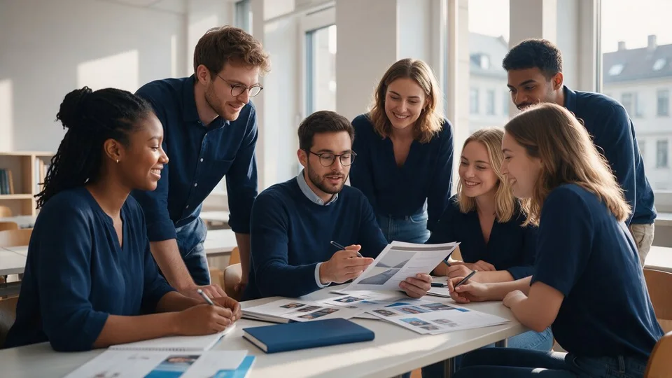 Illustration of professionals preparing their career portfolio
