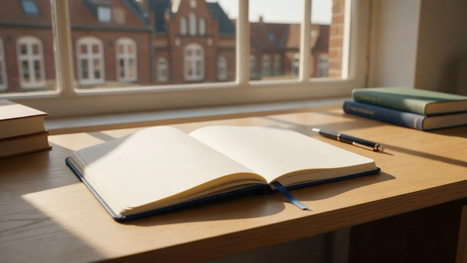 Illustration of a notebook ready for programme preparation